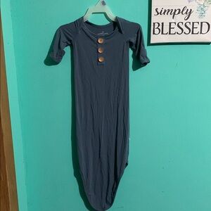 Blue Baby Gown with Wooden Buttons